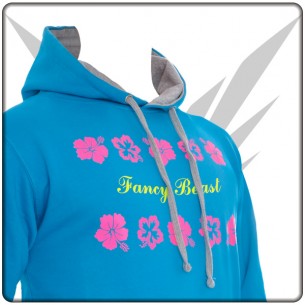 Blau Grauer Beach & Surf Kapuzen Sweatshirt Pullover