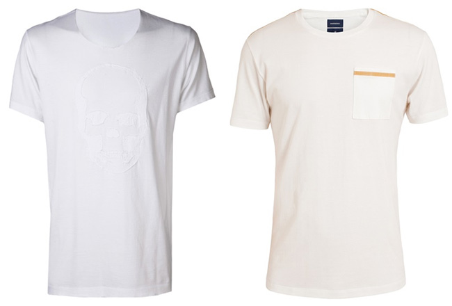 Weißes T-Shirt für Herren: V-Ausschnitt & Rundhals
