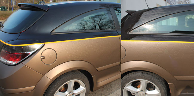 autofolierung chemnitz dresden auto bekleben lassen carbon opel astra