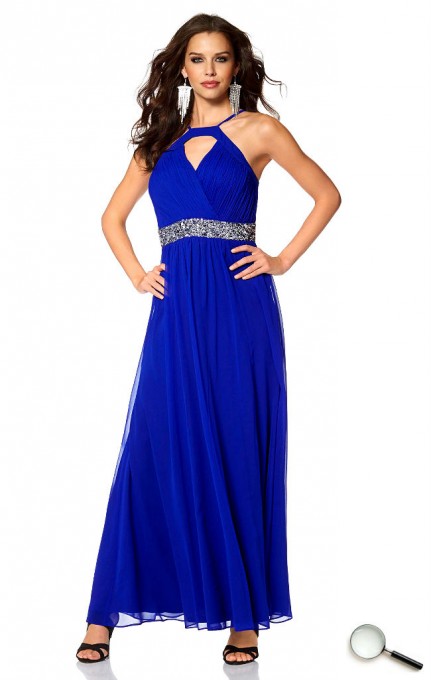 Schöne Abendkleider blau lang günstig Outfit Kleider