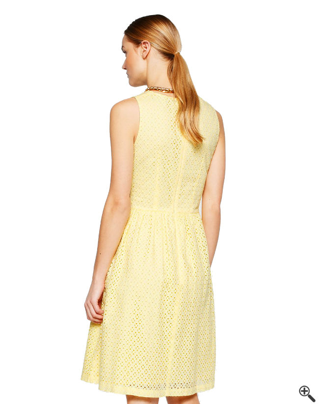 Schöne Kleider für Hochzeitsgäste Rücken sommerlich gelb Outfit