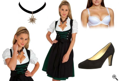 Festliche Dirndlkleider in schwarz im 2015 Outfit