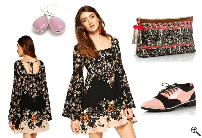 Pink Schwarzes Tunika Kleid – Das perfekte Strand Outfit