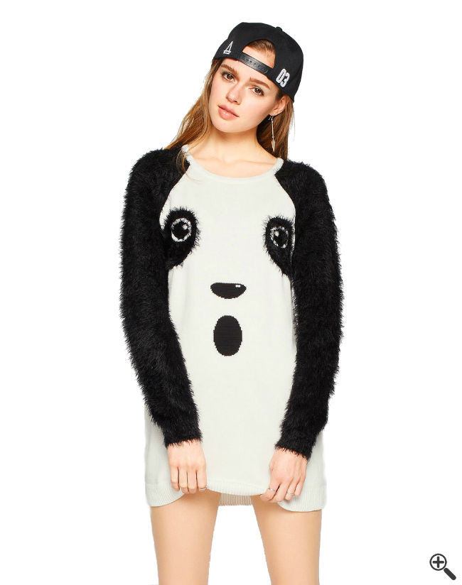 Schöne Ausgefallene Kleider Weiß Kurz Panda Outfit