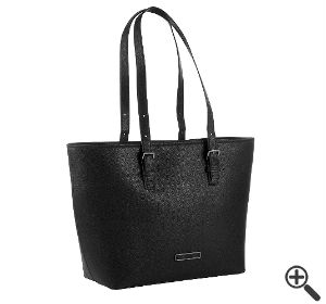 Handtasche für Blusenkleid schwarz weiß Business Outfit Tipp