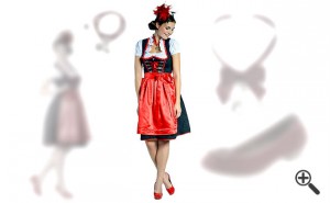 Dirndl Schwarz Rot