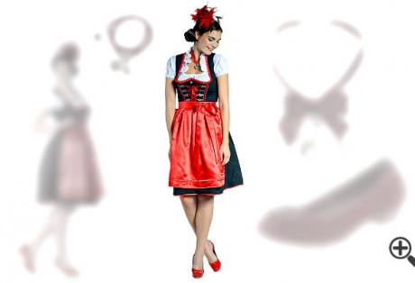 Wie wir Bianka ein Dirndl in Schwarz Rot zum perfekten Dirndl Outfit zusammenstellten