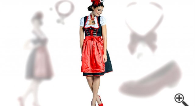 Wie wir Bianka ein Dirndl in Schwarz Rot zum perfekten Dirndl Outfit zusammenstellten