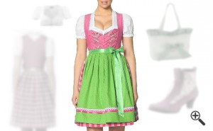 Dirndl grün pink