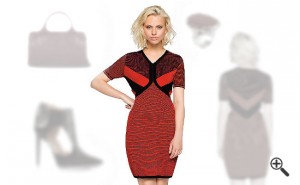 Rotes Strickkleid