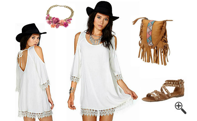 Hippie Outfit Style Schöne Hippie Kleider Weiß Spitze