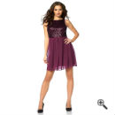 Chiffon Kleid rot kurz Pailletten Partyoutfit