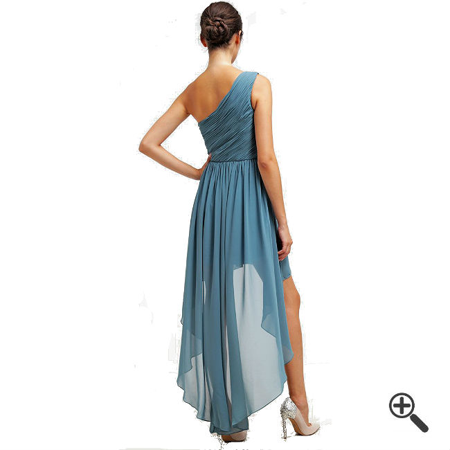 Langes One Shoulder Kleid Blau