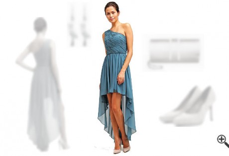 Langes One Shoulder Kleid in Blau + 3 Sexy Outfits für Lissi