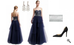 Blaues Abendkleid Lang kombinieren Blaue Outfits