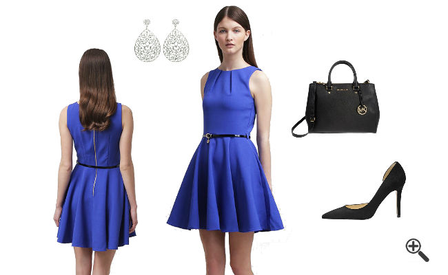 Blaues Cocktailkleid Kurz kombinieren Blaue Outfits