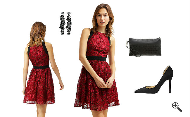 Rotes Kleid Kurz kombinieren Rote Outfits