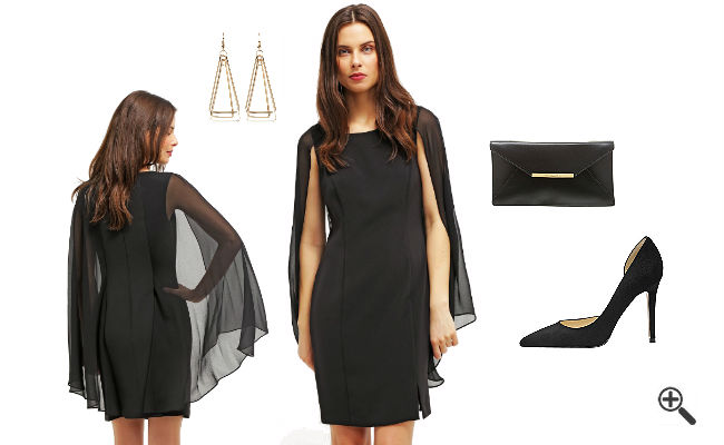 Schwarzes Kleid Kurz kombinieren Schwarze Outfits