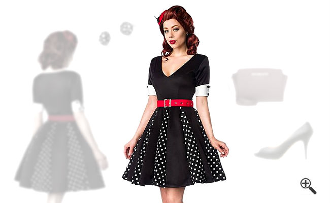 Rockabilly Kleid Schwarz 50er Outfit